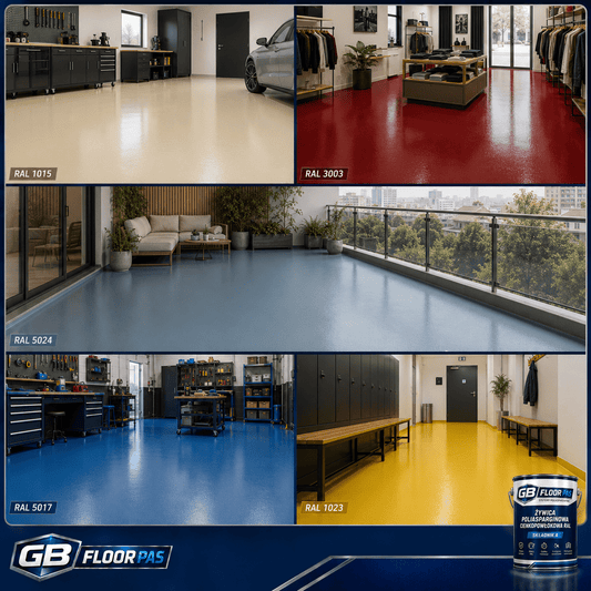 GB FLOOR PAS C - poliasparginowa żywica podłogowa PREMIUM, UV odporna - 15 kg (gotowy zestaw A+B na 30 metrów)