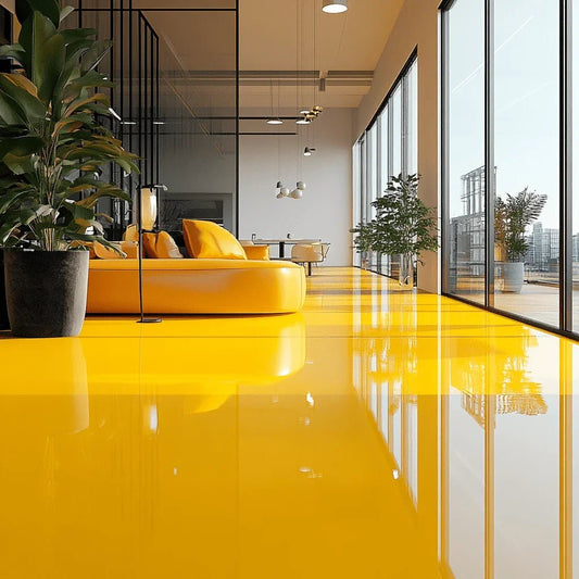 Żywica podłogowa epoksydowa Epidian Floor S1 – RAL 1023 - samopoziomująca, perfekcyjna podłoga dla wymagających