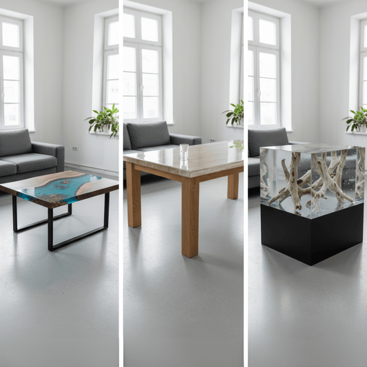 Stoły z żywicy epoksydowej – porównanie trzech technik: River Table, Top Coat i 3D Cast - Gaz-Bud Pro