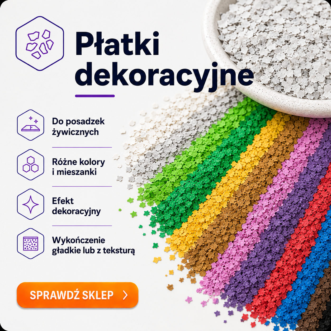 Płatki akrylowe dekoracyjne