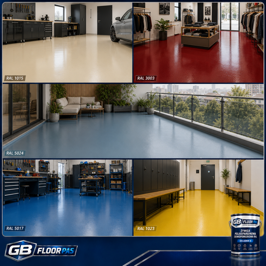 GB FLOOR PAS C -  poliasparginowa żywica podłogowa PREMIUM, UV odporna - 15 kg (gotowy zestaw A+B na 30 metrów)