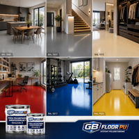 GB FLOOR PU - poliuretanowa żywica podłogowa PREMIUM UV odporna – dwuskładnikowa posadzka comfort - 13,5 kg (gotowy zestaw A+B na 10 metrów) - dużo kolorów