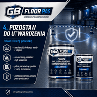 GB FLOOR PAS - żywica poliasparginowa premium, podłogowa, cienkopowłokowa, szybkoschnąca, UV odporna – dwuskładnikowa posadzka (gotowy zestaw A+B na 30 metrów) - dużo kolorów - Gaz - Bud Pro