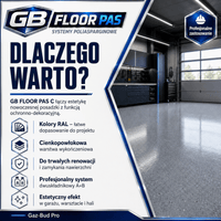 GB FLOOR PAS - żywica poliasparginowa premium, podłogowa, cienkopowłokowa, szybkoschnąca, UV odporna – dwuskładnikowa posadzka (gotowy zestaw A+B na 30 metrów) - dużo kolorów - Gaz - Bud Pro
