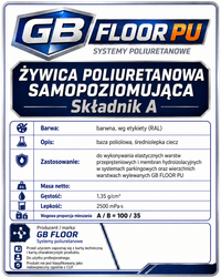GB FLOOR PU - żywica poliuretanowa – dwuskładnikowa posadzka comfort (gotowy zestaw A+B na 10 metrów) - dużo kolorów - Gaz - Bud Pro
