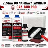 Kompletny zestaw naprawczy do laminatu, basenów i łodzi GAZ - BUD PRO - Gaz - Bud Pro