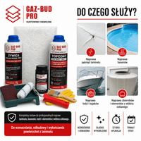 Kompletny zestaw naprawczy do laminatu, basenów i łodzi GAZ - BUD PRO - Gaz - Bud Pro
