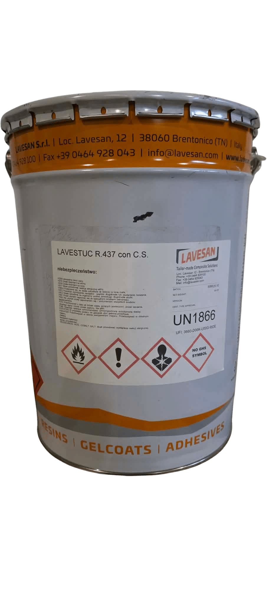 Lavestuc R.437 25kg – Przezroczysty Klej/Szpachla Poliestrowa z Włóknem Szklanym - Gaz - Bud Pro