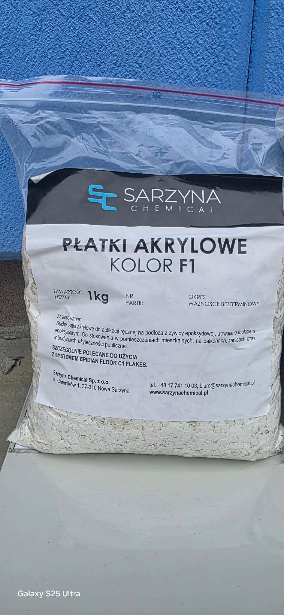 Płatki akrylowe Sarzyna F1 - białe 1 kg - Gaz - Bud Pro